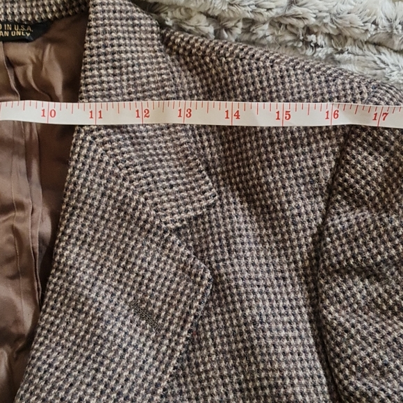 VTG Barney's 100% Wool Suit Jacket Tweed Small - Picture 9 of 13